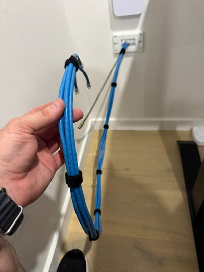 Cat6 cable management in a Brisbane rack